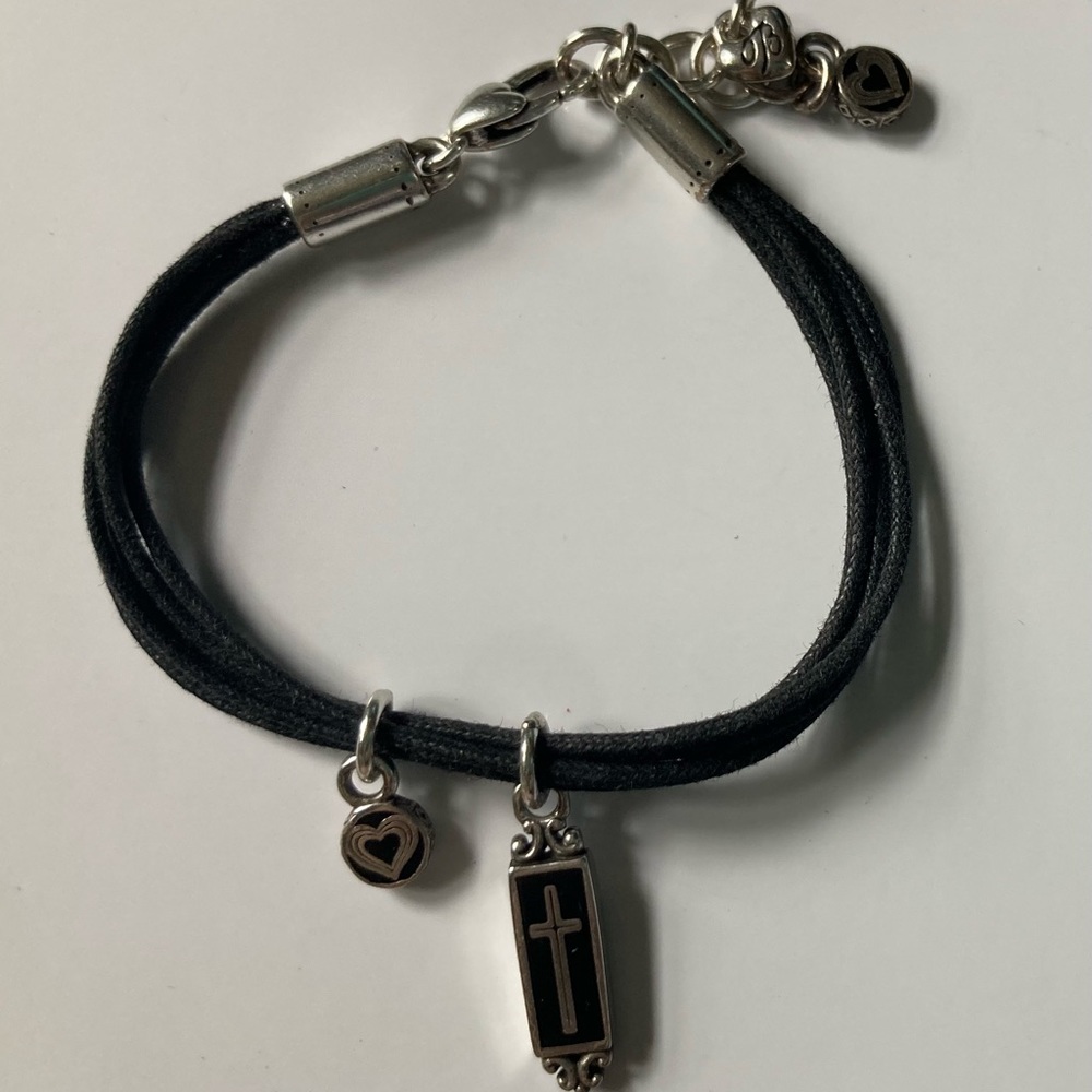 BRIGHTON Black & Silver Tone Charm Bracelet - Picture 2 of 8
